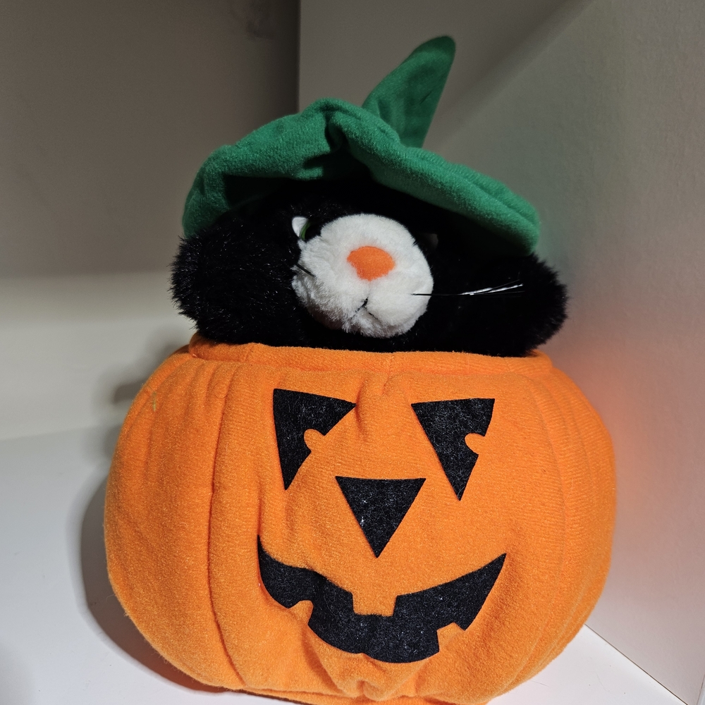 Pumpkin Cat Puppet Plush Creations Vintage